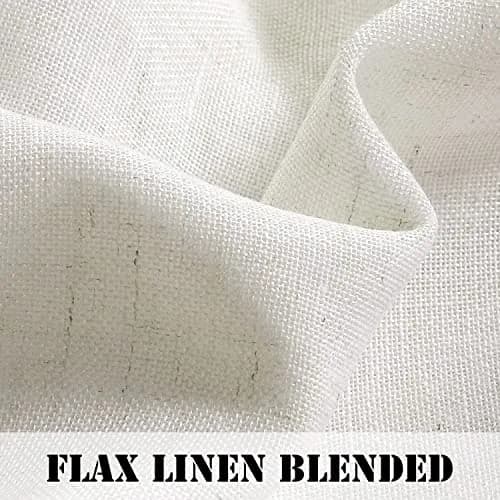 H.VERSAILTEX Natural Linen Curtains 108 Inches Long for Living Room 2 Panels Rod Pocket Draperies Soft Cotton Textured Semi Sheer Linen Curtains for Large Window Vertical 9 FT Tall, Heathered Natural thumbnail 3
