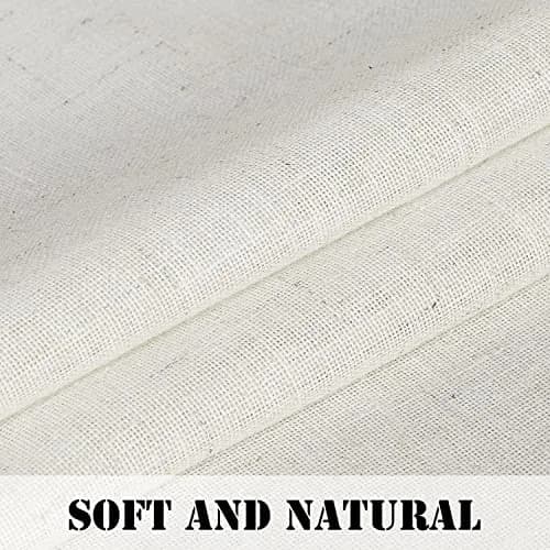 H.VERSAILTEX Natural Linen Curtains 108 Inches Long for Living Room 2 Panels Rod Pocket Draperies Soft Cotton Textured Semi Sheer Linen Curtains for Large Window Vertical 9 FT Tall, Heathered Natural thumbnail 4