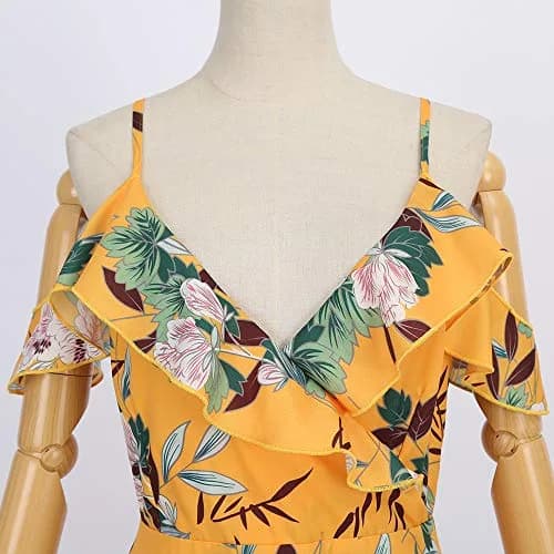 PopReal Mommy and Me Dresses Floral Print Fly Sleeve Strap Backless Ruffle Beach Mini Sundress 18-24 Months | Family Matching Summer Style thumbnail 6
