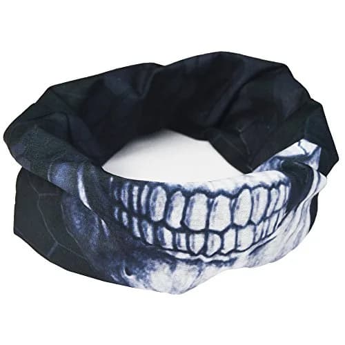 Obacle Black White Skull 3D Tube Mask Bandana for Dust, Wind & UV Protection thumbnail 3