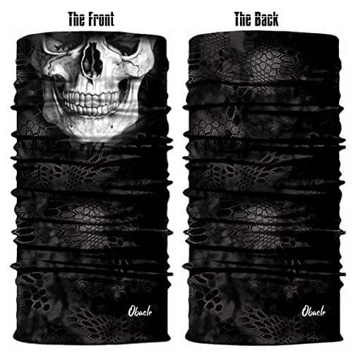 Obacle Black White Skull 3D Tube Mask Bandana for Dust, Wind & UV Protection thumbnail 2