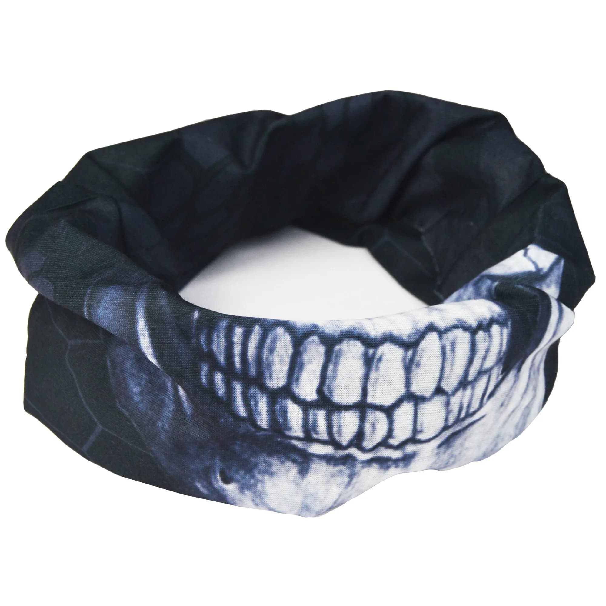 Obacle Black White Skull 3D Tube Mask Bandana for Dust, Wind & UV Protection - view 3