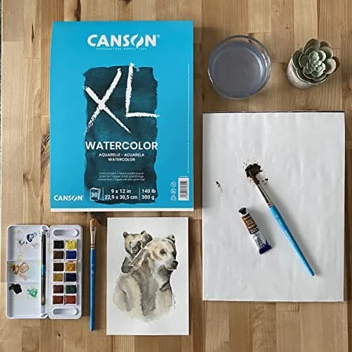 Canson XL Series Watercolor Paper Pad 9" x 12" 30 Sheets/Pad 6 Pads | 140 lb (300 gsm) Cold Press Paper for Mixed Media Art thumbnail 6