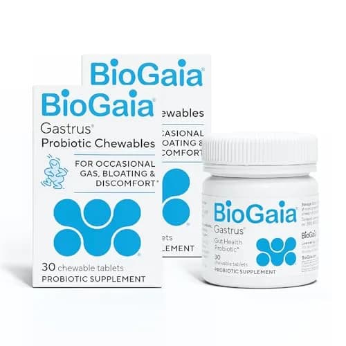 BioGaia Gastrus Chewable Probiotic Tablets | 60 Count (2 Pack) | Mandarin Mint Flavor — Chewables