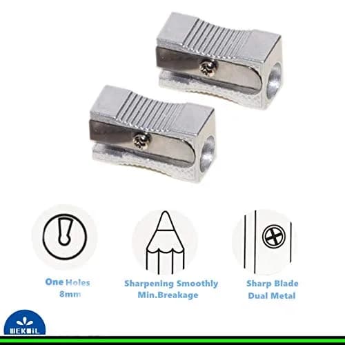 WEKOIL Dual Pencil Sharpener Handheld Metal 6 Pack | Compact & Durable for Artists & Students thumbnail 4