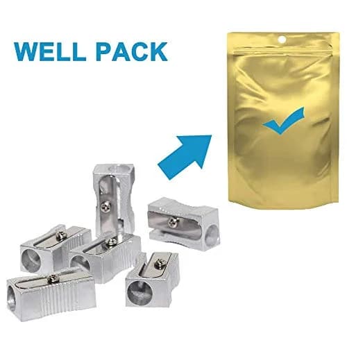 WEKOIL Dual Pencil Sharpener Handheld Metal 6 Pack | Compact & Durable for Artists & Students thumbnail 6
