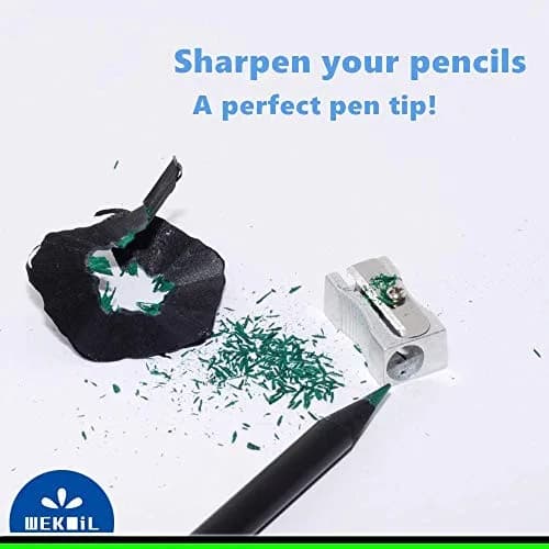 WEKOIL Dual Pencil Sharpener Handheld Metal 6 Pack | Compact & Durable for Artists & Students thumbnail 3