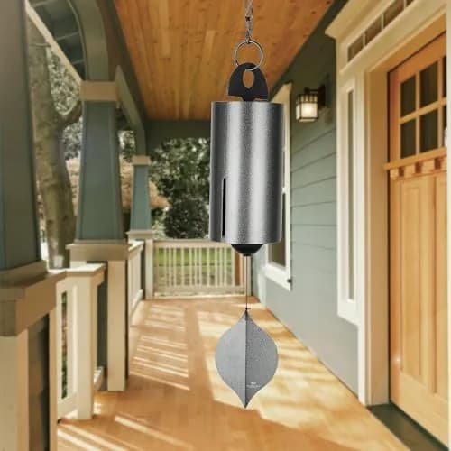 Woodstock Chimes Heroic Windbell Wind Chime for Outside 40" Large Silver | Deep Tone Sound, Outdoor Decor thumbnail 7