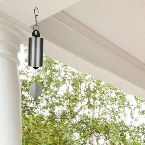 Woodstock Chimes Heroic Windbell Wind Chime for Outside 40" Large Silver | Deep Tone Sound, Outdoor Decor thumbnail 2