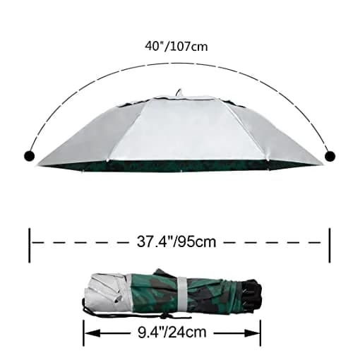 NEW-Vi Fishing Umbrella Hat 91.4cm (37.4") | Hands-Free Sun & Rain Protection for Outdoor Use thumbnail 4