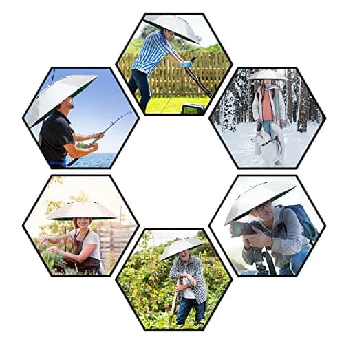 NEW-Vi Fishing Umbrella Hat 91.4cm (37.4") | Hands-Free Sun & Rain Protection for Outdoor Use thumbnail 7