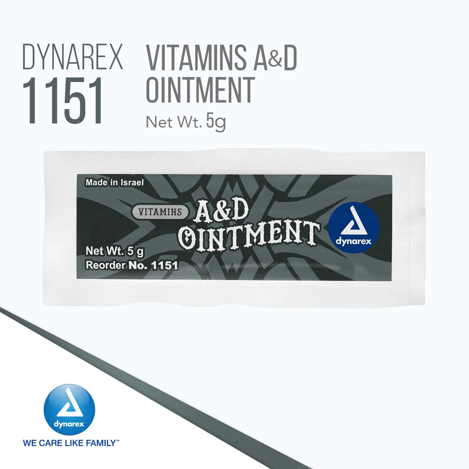 Dynarex Vitamins A&D Ointment Without Lanolin 5g Packets | Protects Minor Cuts, Burns, Dry Skin & Tattoo Aftercare - view 3