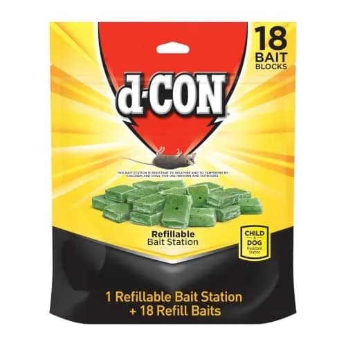 d-Con Refillable Mouse Bait Station 1 + 18 Refills | Compact Weatherproof Indoor/Outdoor Pest Control thumbnail 1