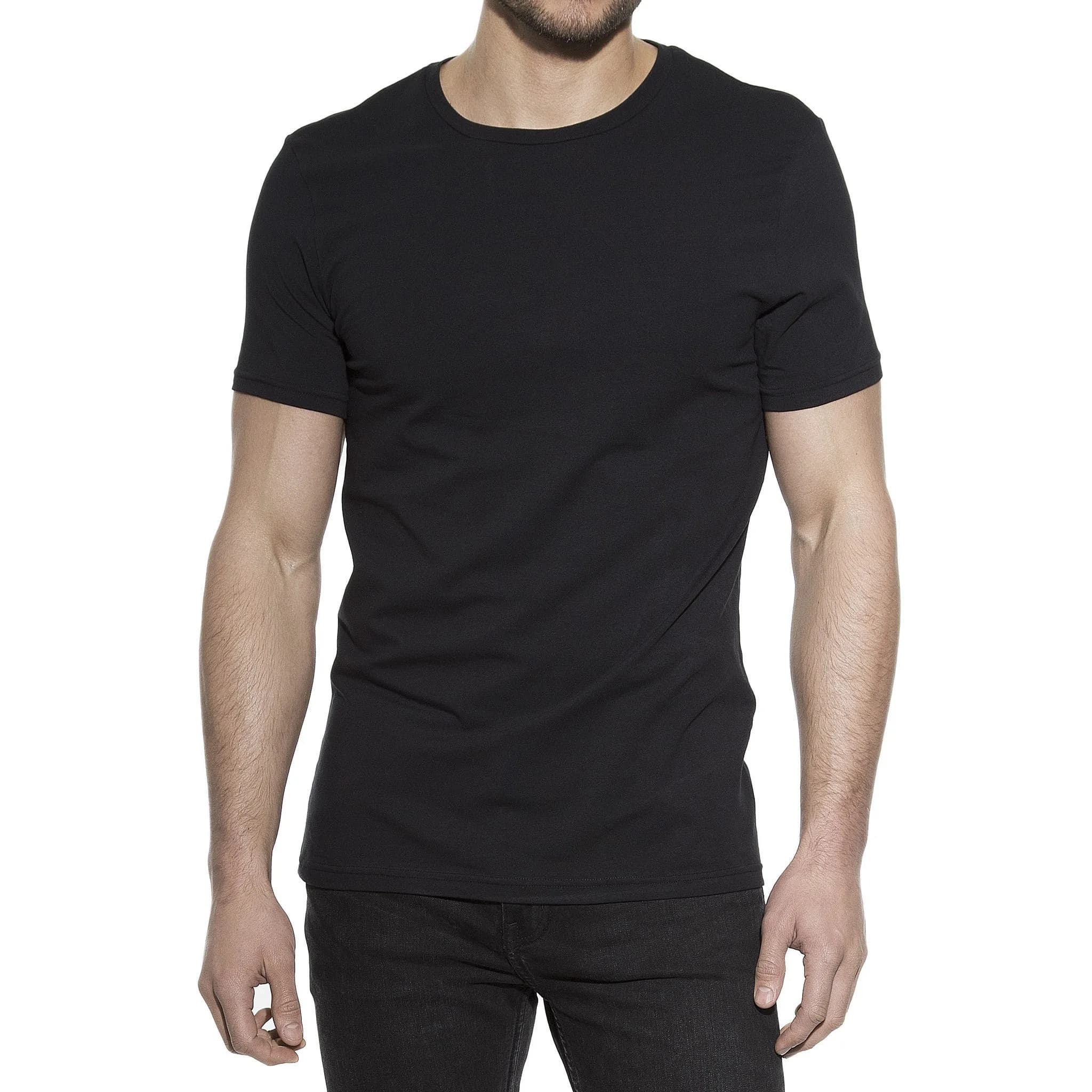 Bread & Boxers Crew-Neck T-Shirt Black S | Slim Fit, Short Sleeve, Solid, Casual