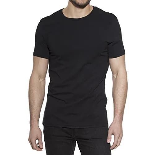 Bread & Boxers Crew-Neck T-Shirt Black S | Slim Fit, Short Sleeve, Solid, Casual thumbnail 1
