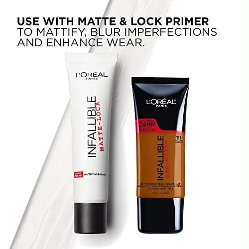 L'Oreal Paris Infallible Pro-Matte Liquid Foundation True Porcelain 30ml (1 fl oz) | Demi-Matte Finish Up to 24 Hours thumbnail 7