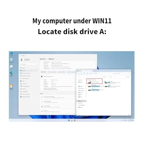 YEY USB 3.5-inch Floppy Disk Drive - External 1.44 MB FDD Reader for Desktop/Laptop PC, Plug and Play Supports Windows 11,10,8,7,XP (Black) | Legacy Data Access thumbnail 3