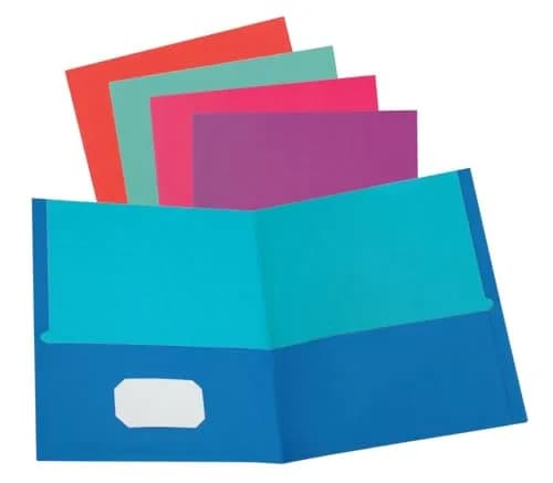 Oxford 2 Pocket Folders, Textured Paper, Assorted Colors, Letter Size, 25 Per Box | Durable & Organized thumbnail 1