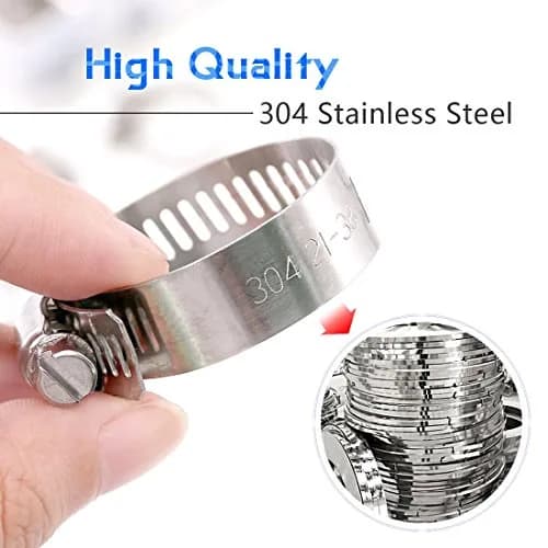 Swpeet 60Pcs Assorted Hose Clamps Kit 6-38mm | Stainless Steel Worm Gear for Automotive & Plumbing thumbnail 4
