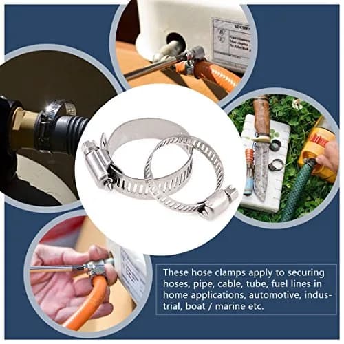 Swpeet 60Pcs Assorted Hose Clamps Kit 6-38mm | Stainless Steel Worm Gear for Automotive & Plumbing thumbnail 6