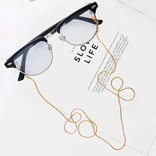 Jmkcoz Gold Stainless Steel Eyeglass Holder Chain 80cm (31.5 inches) | Lightweight & Adjustable thumbnail 4