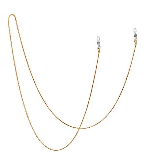 Jmkcoz Gold Stainless Steel Eyeglass Holder Chain 80cm (31.5 inches) | Lightweight & Adjustable thumbnail 1