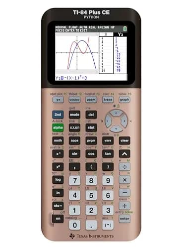 Texas Instruments TI-84 Plus CE Color Graphing Calculator, Small Radical Red | High-Resolution Backlit Display — Rose Gold