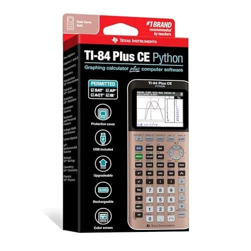Texas Instruments TI-84 Plus CE Graphing Calculator, Rose Gold 25cm (9.8in) | Python Enabled, Color Display thumbnail 6