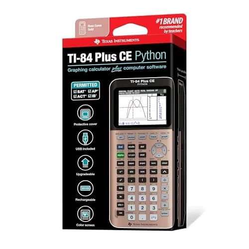 Texas Instruments TI-84 Plus CE Graphing Calculator, Rose Gold 25cm (9.8in) | Python Enabled, Color Display thumbnail 7