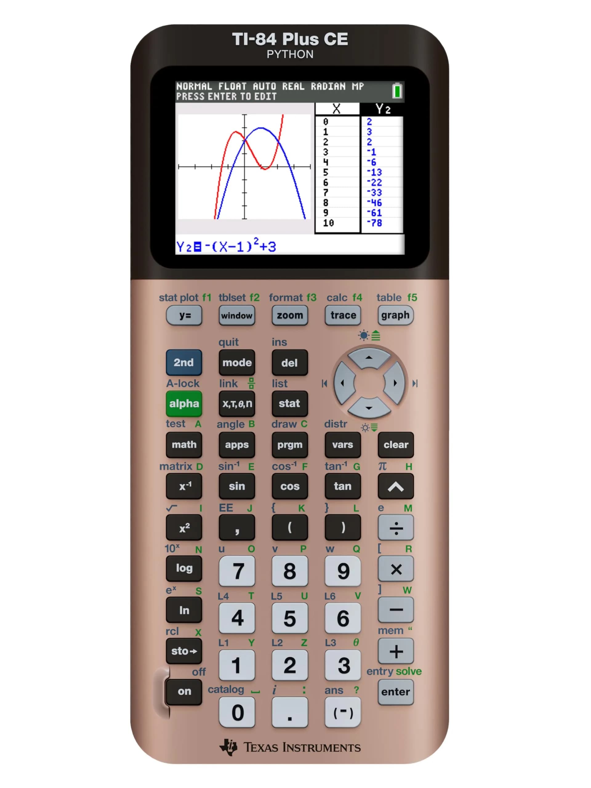 Texas Instruments TI-84 Plus CE Python Graphing Calculator - Rose Gold Edition - main product image