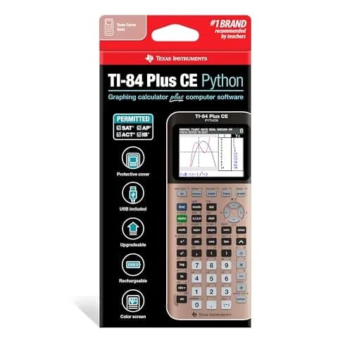 Texas Instruments TI-84 Plus CE Graphing Calculator, Rose Gold 25cm (9.8in) | Python Enabled, Color Display thumbnail 2