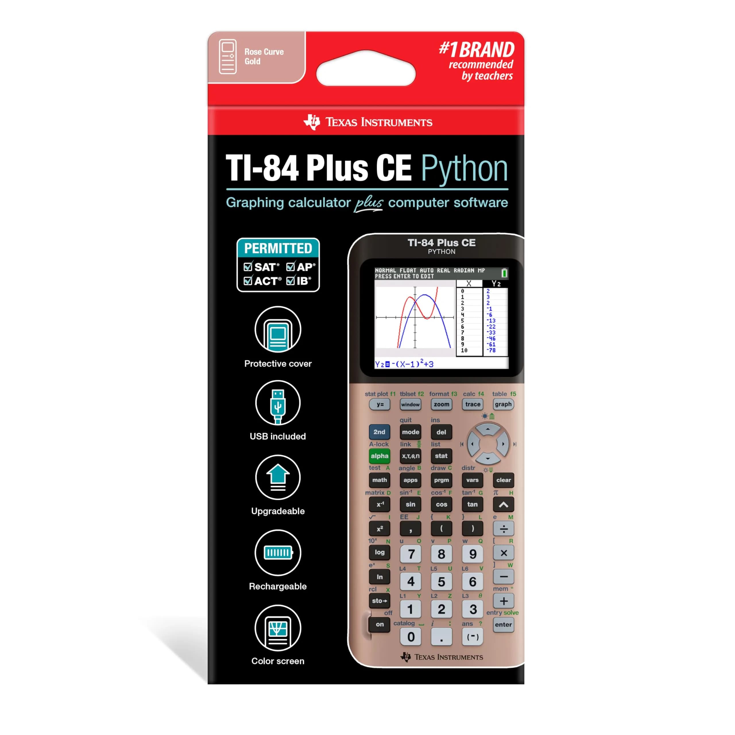 Texas Instruments TI-84 Plus CE Python Graphing Calculator - Rose Gold Edition - view 2
