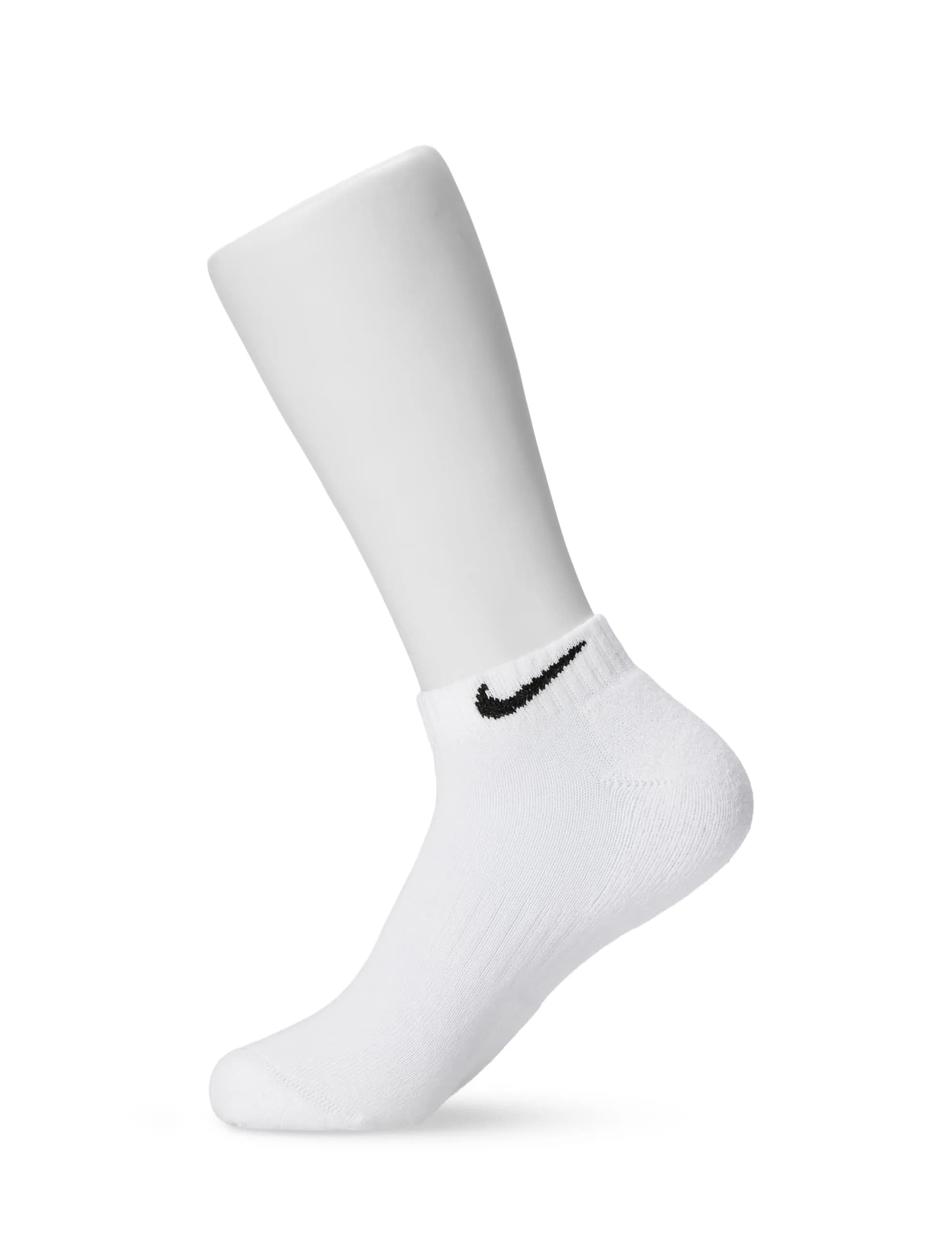 Nike Unisex Everyday Cushioned Training Low Socks 25cm (0.811 Fl Oz) | Moisture-Wicking & Arch Support — White/Black