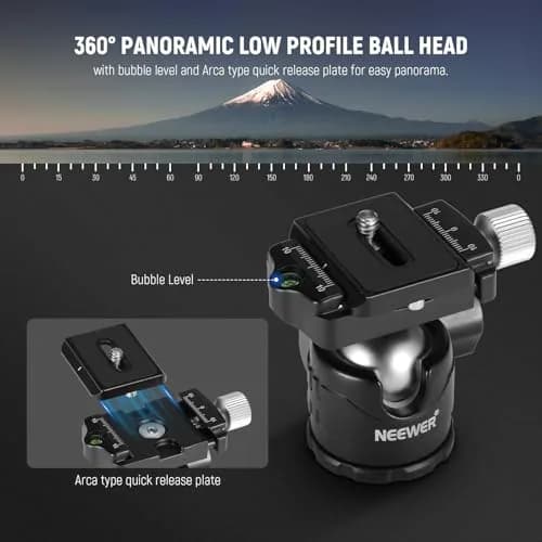 NEEWER Portable Travel Mini Tabletop Tripod 50cm Aluminum Alloy | 11 lb Max Load, 360° Ball Head thumbnail 6