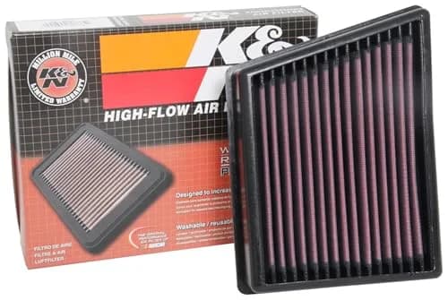 K&N Engine Air Filter: Reusable, Washable, 75,000 Mile Service, 19.6cm x 24.6cm x 4.4cm (7.7in x 9.7in x 1.7in) | High-Flow Performance for Ford EcoSport, Fiesta, Transit thumbnail 1