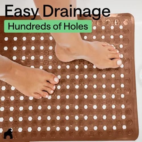 GORILLA GRIP Square Shower Stall Mat 53cm x 53cm (21" x 21") | Patented Suction Grip & Drainage for Smooth Surfaces thumbnail 5