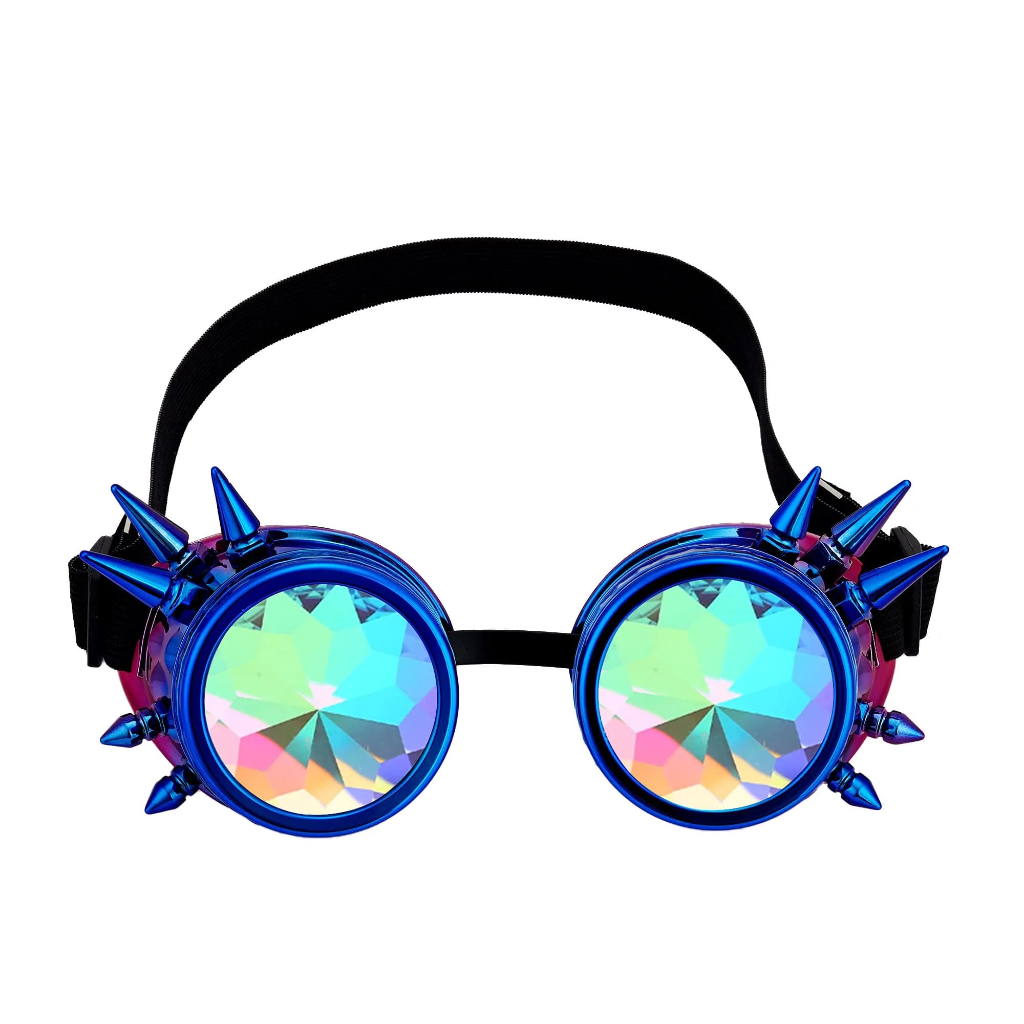 Lelinta Kaleidoscope Spiked Goggles with Adjustable Straps | Blue-Purple Spike — Blue-purple Spike