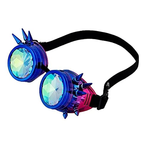 Lelinta Kaleidoscope Spiked Goggles with Adjustable Straps | Blue-Purple Spike thumbnail 5