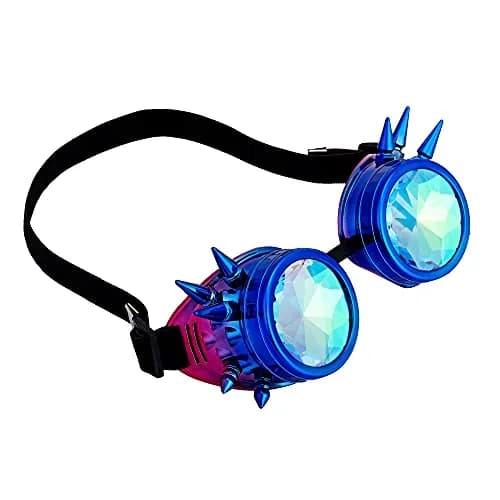 Lelinta Kaleidoscope Spiked Goggles with Adjustable Straps | Blue-Purple Spike thumbnail 6
