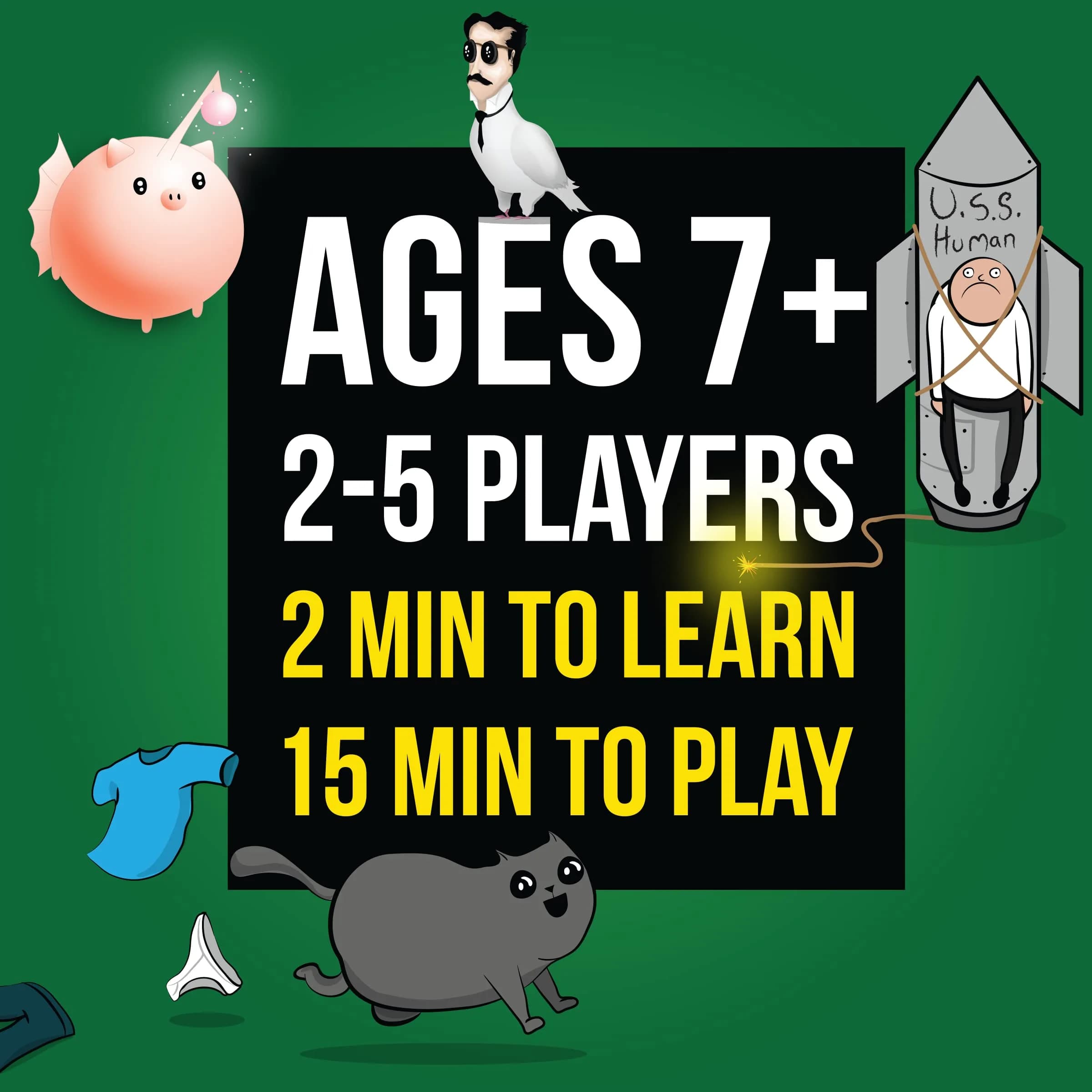 Exploding Kittens Streaking Kittens Expansion Set - 15 Card Add-on | Family-Friendly Party Game for Ages 7+ - view 2