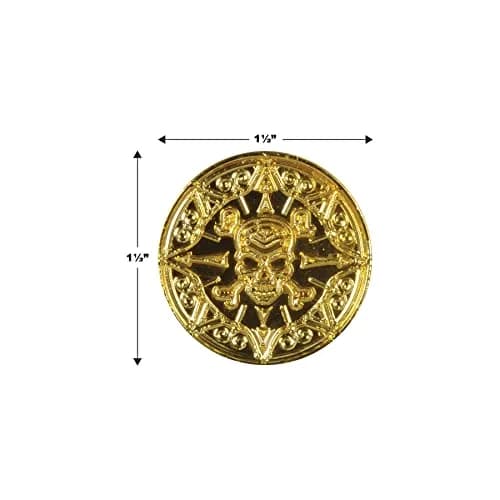 Beistle Plastic Gold Pirate Coins – Pack of 200, Double-Sided Treasure | Pirate-themed party décor thumbnail 2