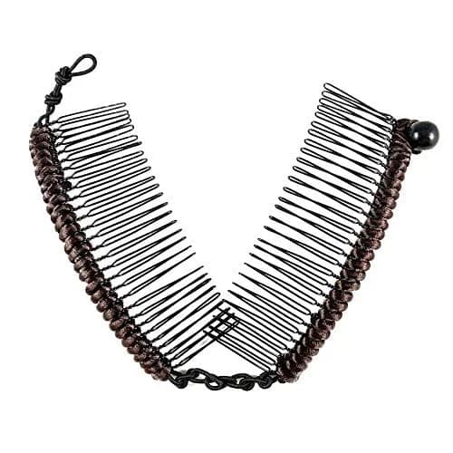 HairZing Clip | Stretchy Banana Clips for Women - Snug & Comfortable Hair Holder for Thick, Thin and Curly Styles - All Day Hold (Medium, Brown) — Brown