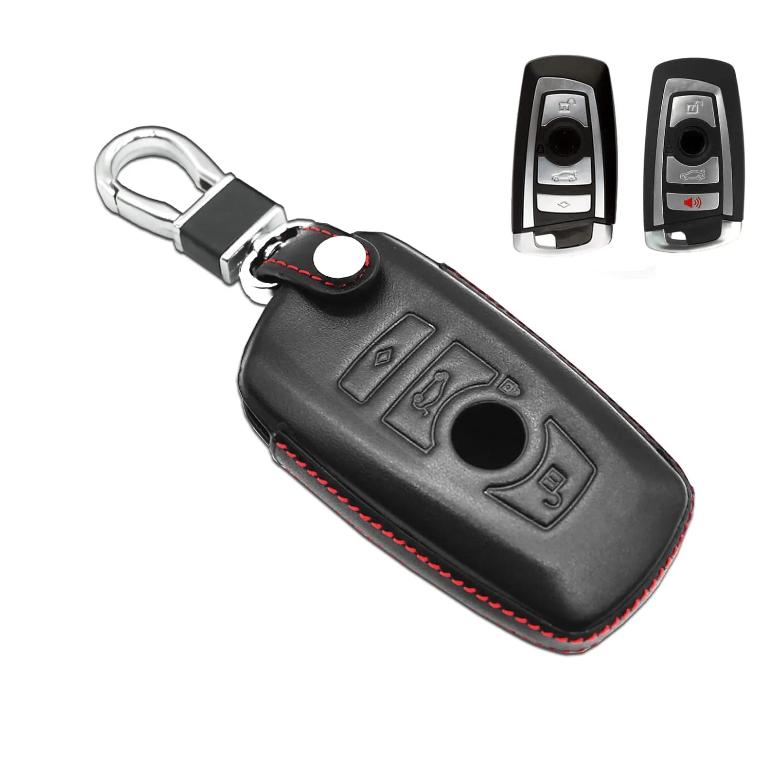 MECHCOS Leather Key Fob Cover for BMW X1 X3 X4 X5 X6 3 5 7 Series | Genuine Leather, Signal Safe (70-120 chars)