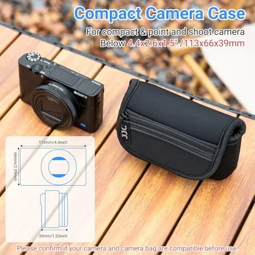 JJC Compact Camera RX100 VII Case Pouch for Sony RX100 VII & More | Impact-Resistant Neoprene (70-120 chars) thumbnail 2