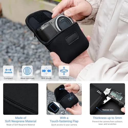 JJC Compact Camera RX100 VII Case Pouch for Sony RX100 VII & More | Impact-Resistant Neoprene (70-120 chars) thumbnail 3
