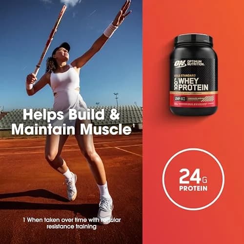 Optimum Nutrition Gold Standard Chocolate Hazelnut Whey Protein Powder 907g (2 Pound) | High Protein for Muscle Recovery thumbnail 4