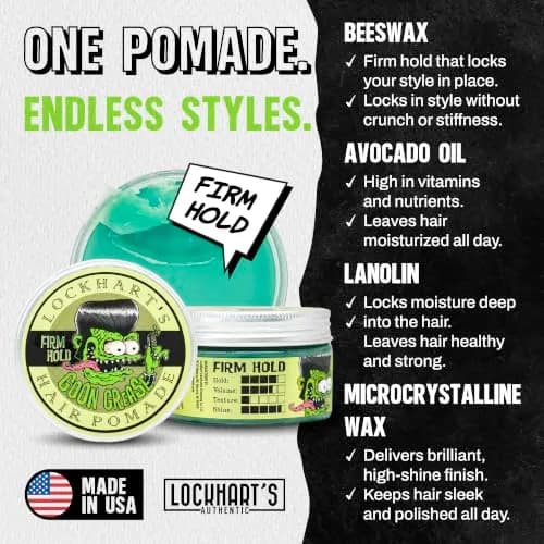 Lockhart's Goon Grease Oil-Based Pomade for Men, Firm Hold & Shine, 3.4 oz | Classic, Reworkable, Moisturizing thumbnail 2
