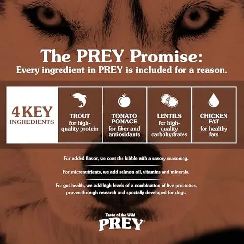 Taste of the Wild Prey Trout Puppy, Adult & Senior Dry Dog Food 25lb | Limited Ingredient, Real Trout First thumbnail 4