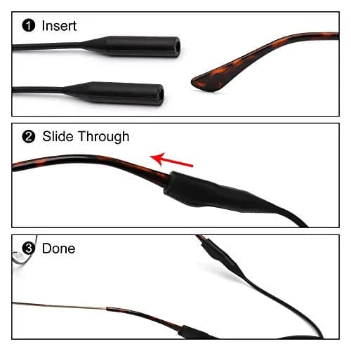 JM Elastic Silicone Eyeglasses Strap Holder Waterproof Glasses Retainer 2 Pack | Adjustable, Water-Resistant, Fits Most Glasses thumbnail 4