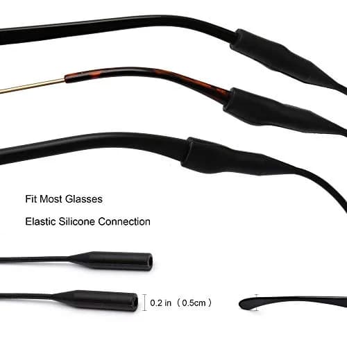 JM Elastic Silicone Eyeglasses Strap Holder Waterproof Glasses Retainer 2 Pack | Adjustable, Water-Resistant, Fits Most Glasses thumbnail 3